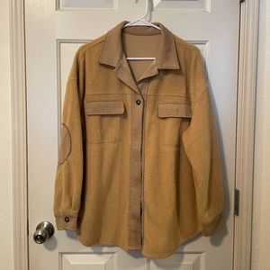 Fiseow Women’s Oversized Shirt Jacket in Khaki
